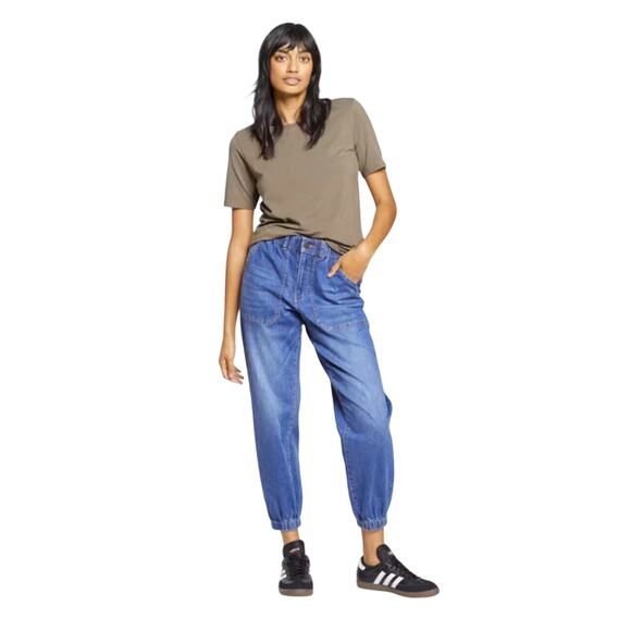 Universal Standard Blue Denim T-Rex Joggers Women’s SZ 4XS (US 0) NWT! ❤️ - Picture 1 of 16